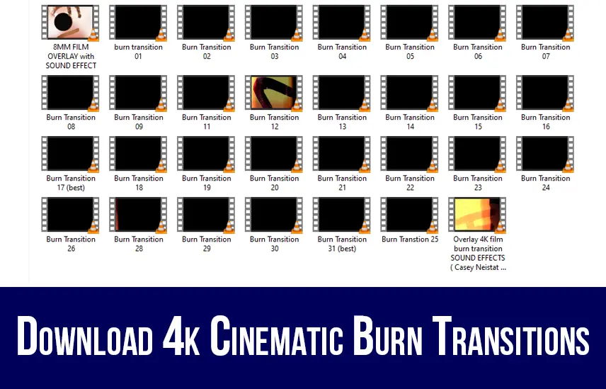 Free Download 4k Cinematic Burn Transitions