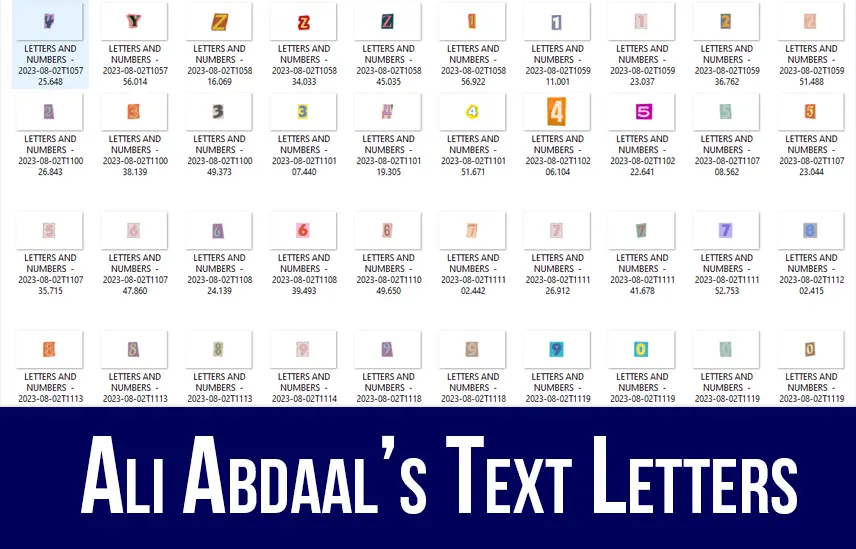 Ali Abdaal’s Trending Text Letters – Free Pack