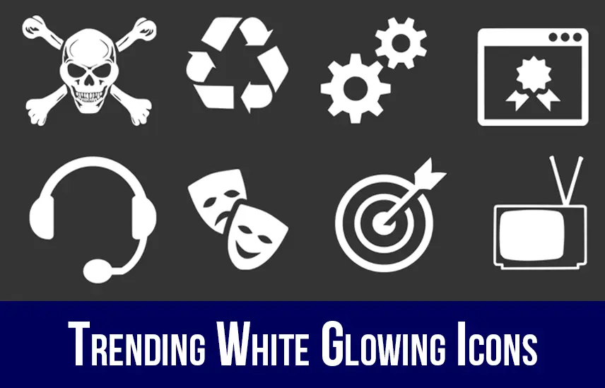 Free Download Trending White Glowing Icons